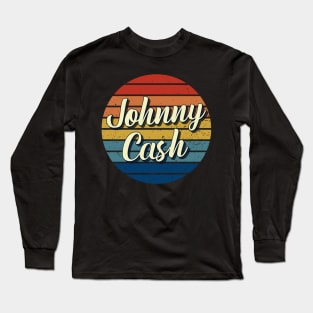 Johnny Cash Vintage Retro Circle Long Sleeve T-Shirt